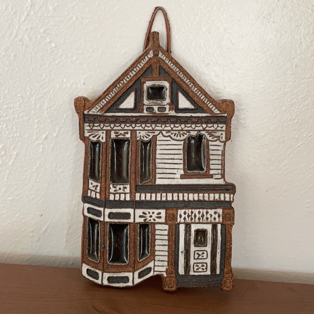 Ceramic Victorian San Francisco House Wall  Art by Victoria Littlejohn